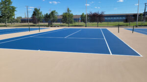 Newly surfaced tennis courts